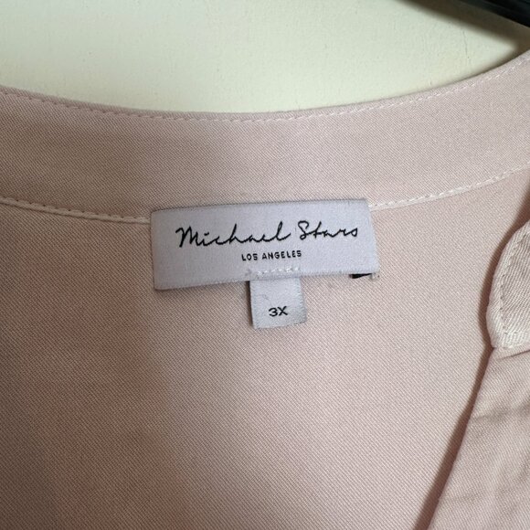Michael Stars Blouse Long Sleeve Split Neck Relaxed Fit Lightweight Pink Size 3X - Picture 3 of 9